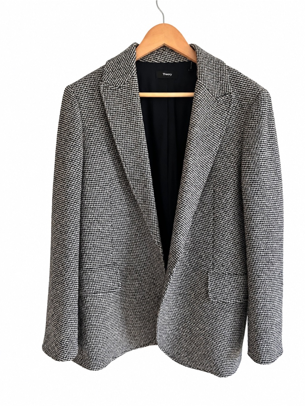 Theory Black & White Tweed Suit Jacket
